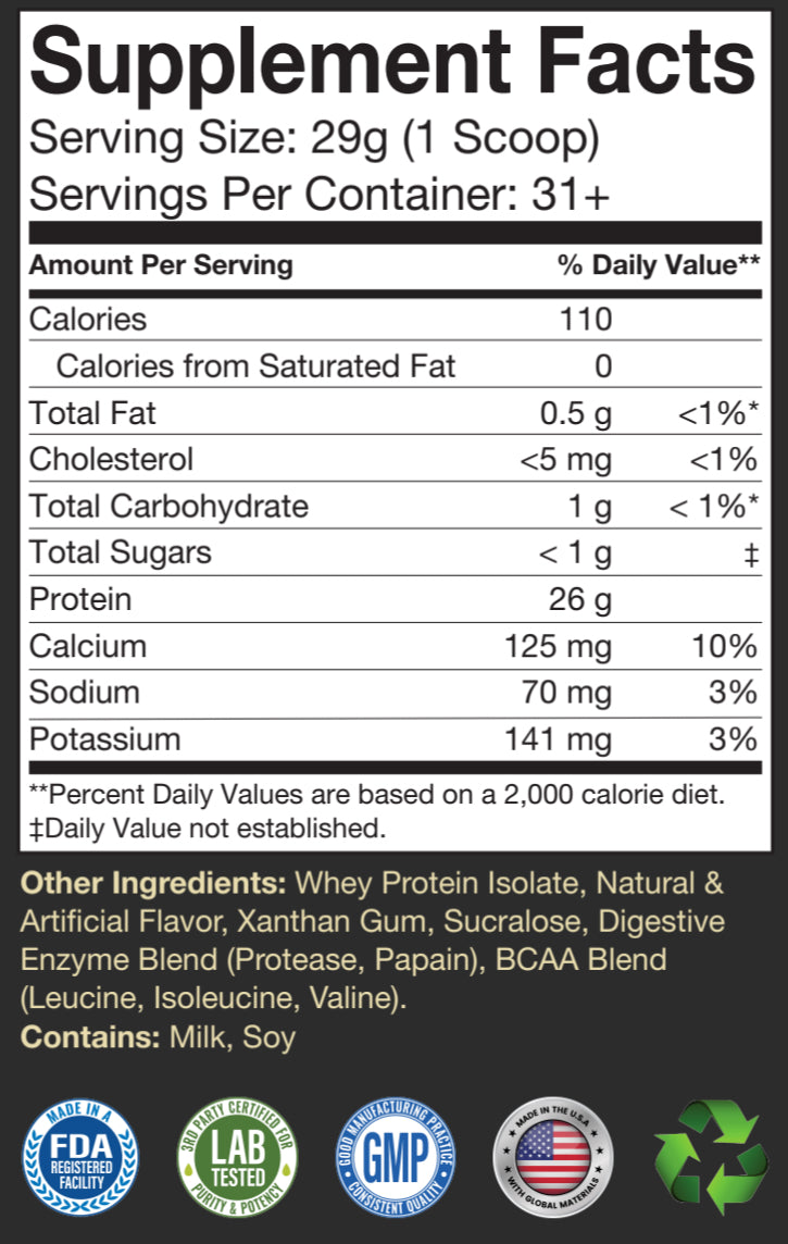 Whey Isolate Vanilla Milkshake