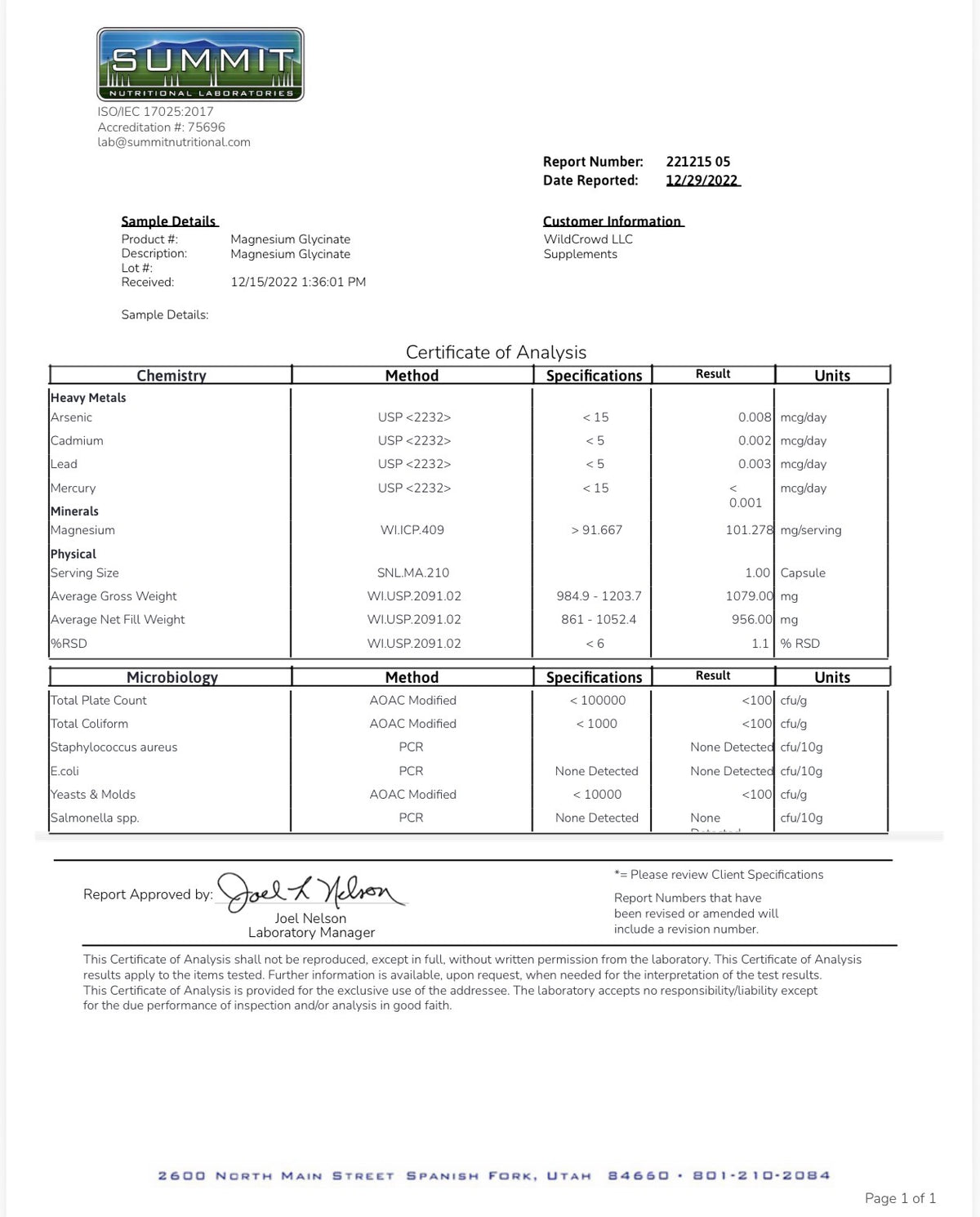 Magnesium Glycinate | WildCrowd