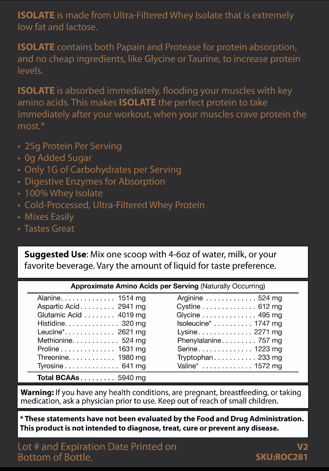 Whey Isolate Chocolate Milkshake