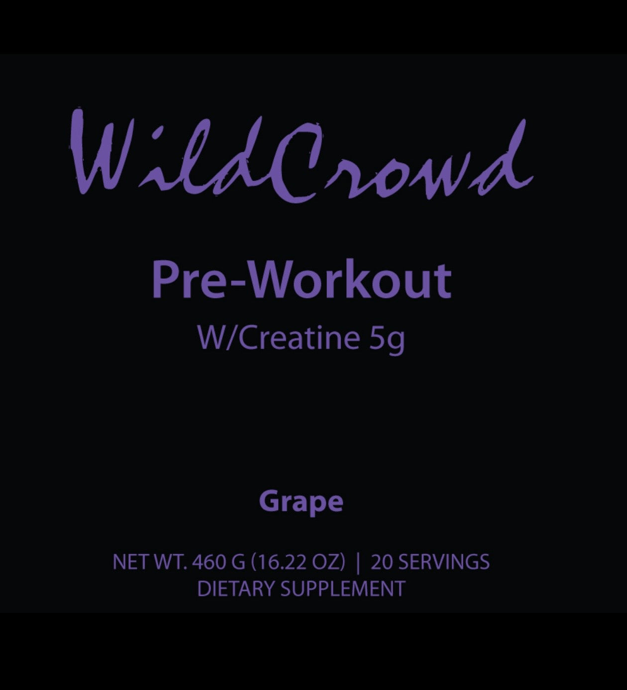 Grape Pre-workout label WildCrowd