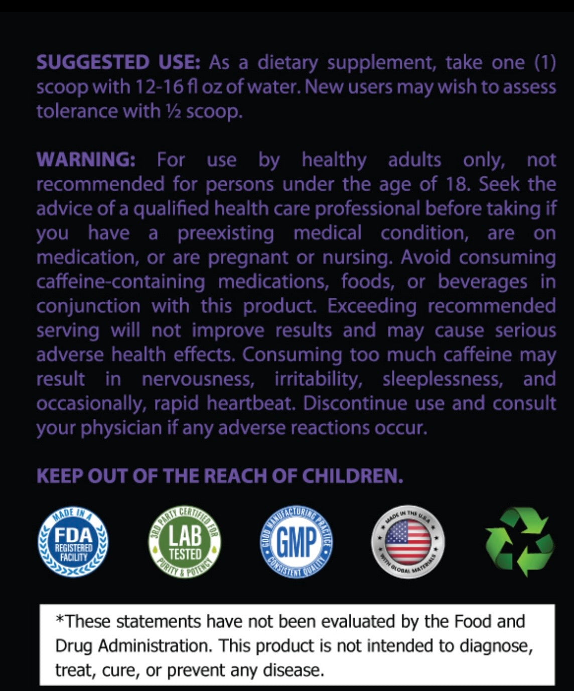 WildCrowd suggested use pre-workout